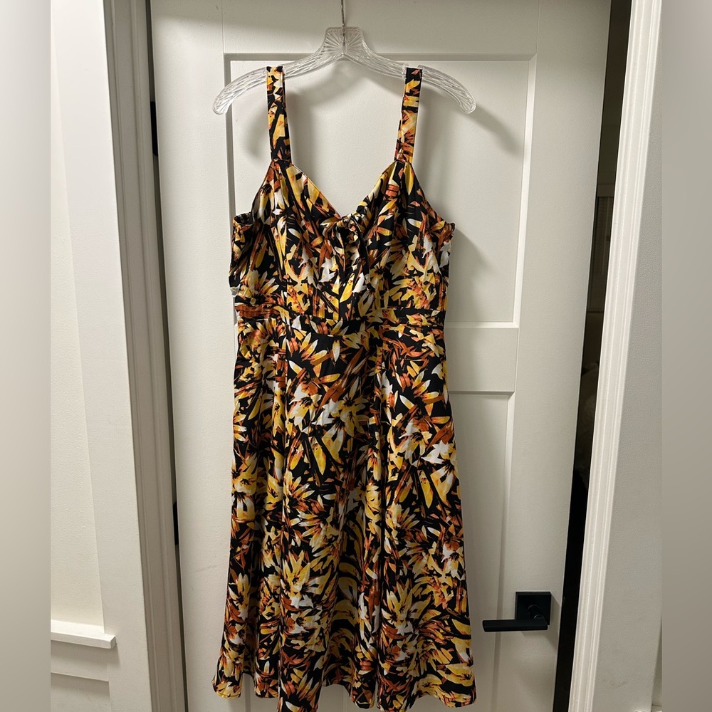 INC International Concepts Autumn Leaf Midi Dress